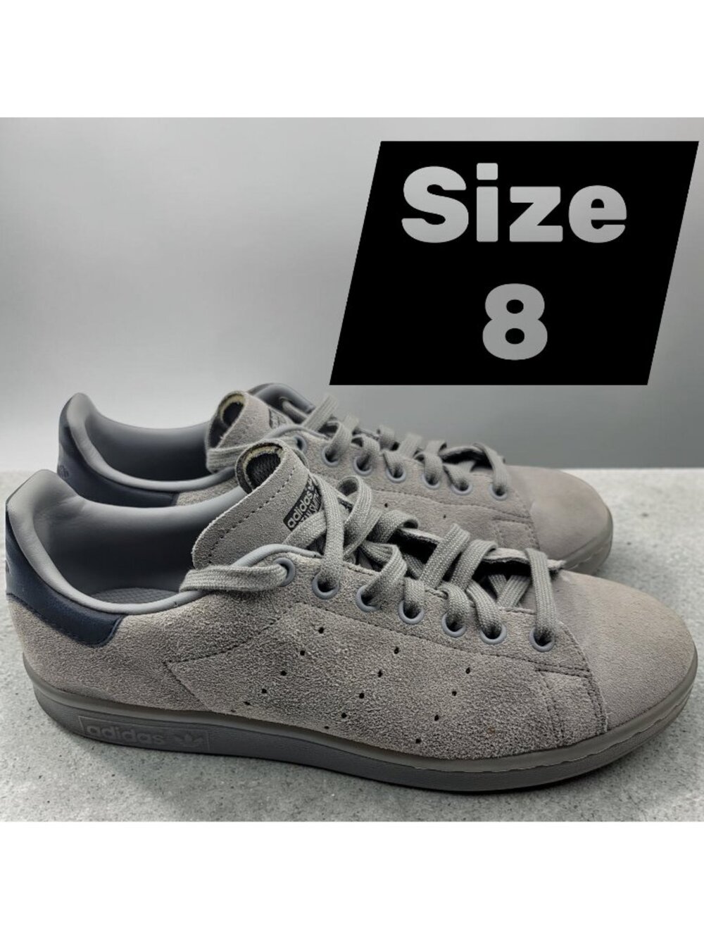 Adidas Stan Smith Mens Size 8 US Gray Suede Leather Shoes Sneakers S80031